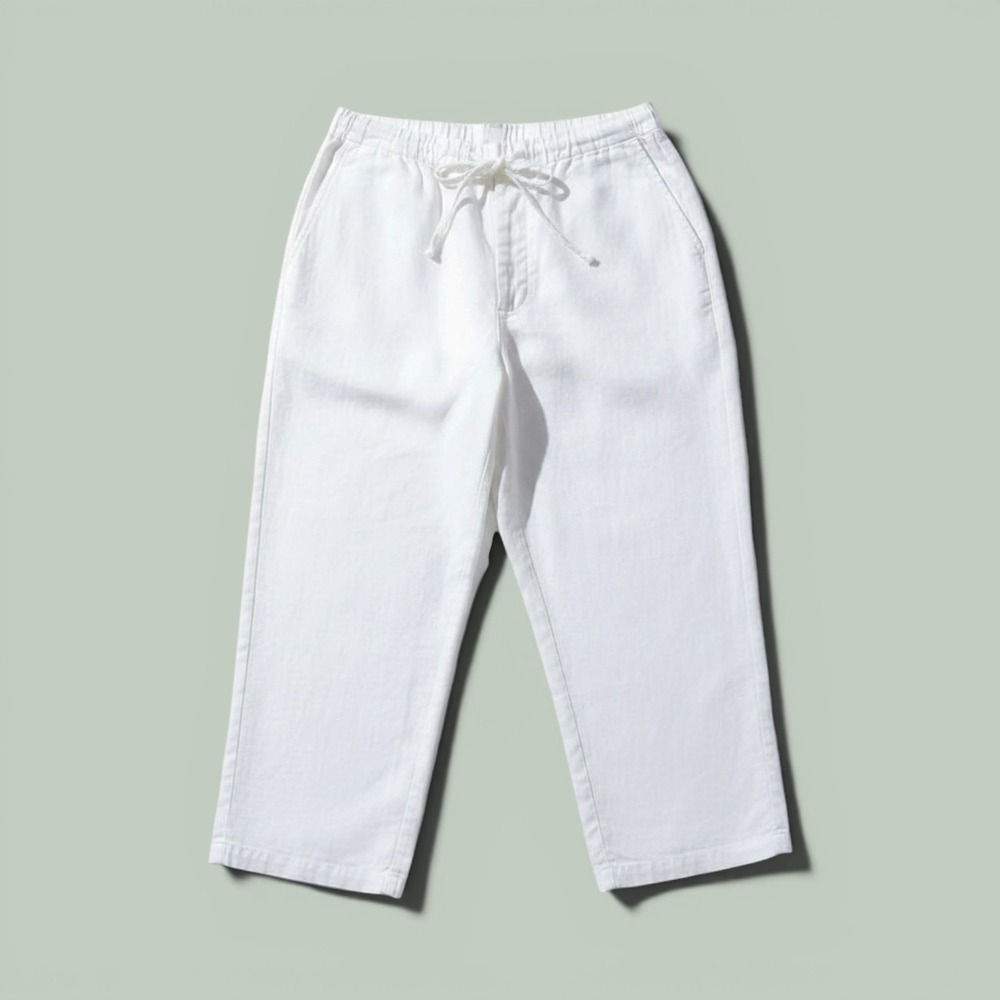 Sigrid Olsen Linen Blend Pants Womens‎ L White Drawstring Wide Leg